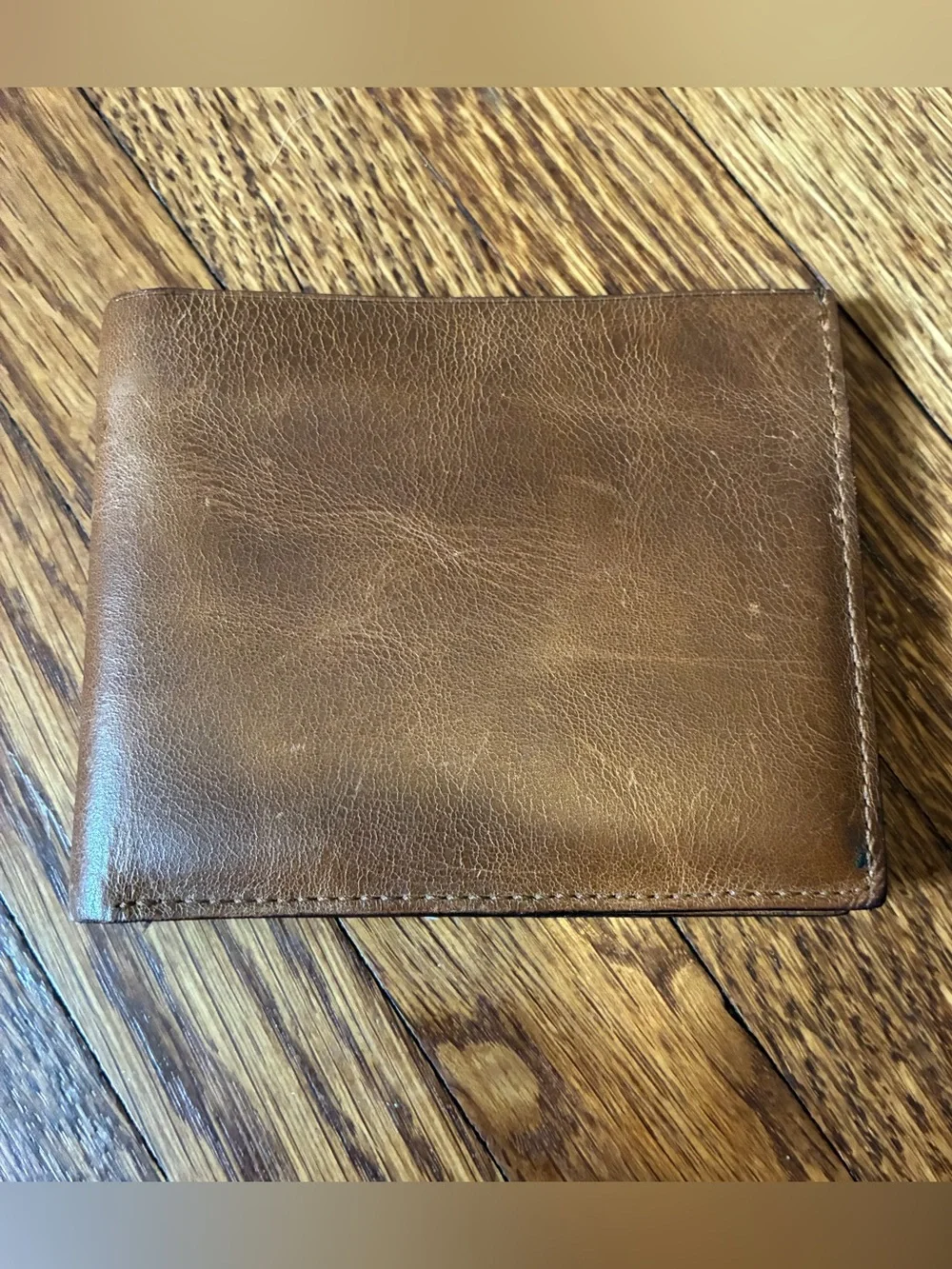 J. Crew Men’s Camel Leather Bifold Wallet